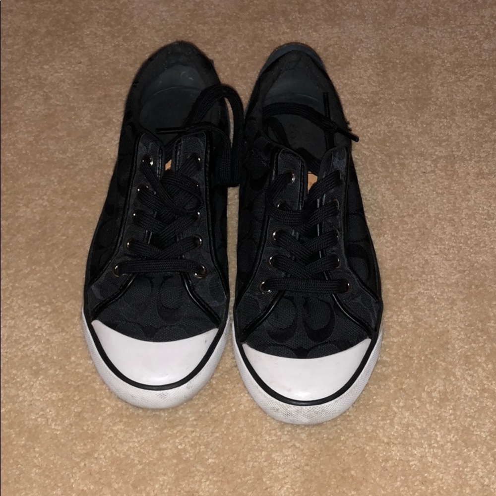 Coach black tennis shoes